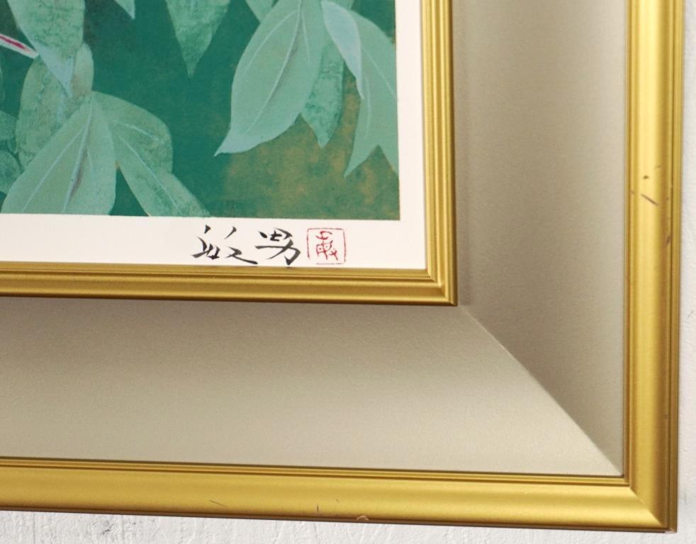 480685 リトグラフ 松尾敏男 作 「寒牡丹」34/80（額装／画家） 松尾敏男「寒牡丹」リトグラフ :: 絵画買取・販売 - シバヤマ