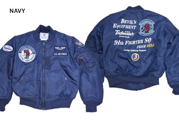 MA-1フライトジャケット◆TEDMAN/テッドマン ネイビーXLサイズ（サイズ44）TMA-590 ミリタリー エアフォース エフ商会 efu ワッペン