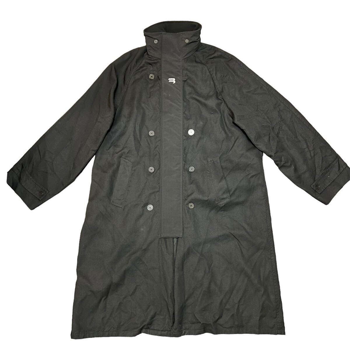 BALENCIAGA 2021AW HYBRID NYLON COTTON TRENCH HOODED JACKET BALENCIAGA 2021AW HYBRID NYLON COTTON TRENCH HOODED JACKET