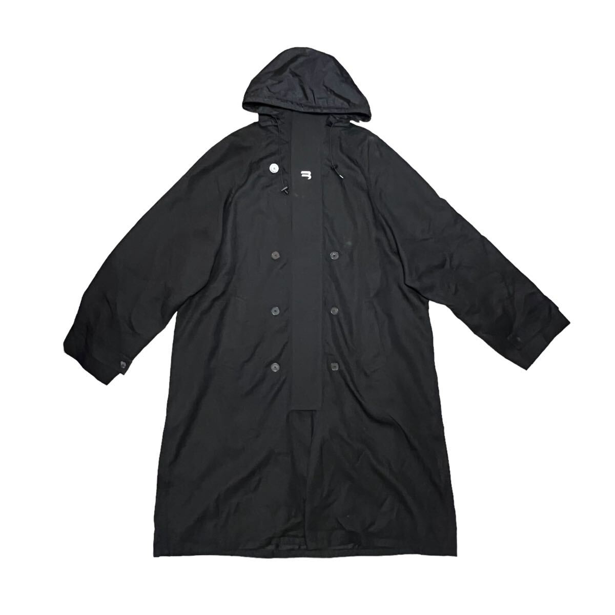 BALENCIAGA 2021AW HYBRID NYLON COTTON TRENCH HOODED JACKET BALENCIAGA 2021AW HYBRID NYLON COTTON TRENCH HOODED JACKET