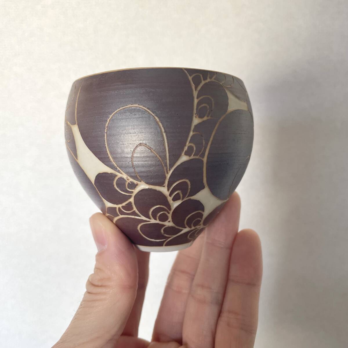 伊藤剛俊 掻き落とし 湯呑み フリーカップ 益子焼 人気作家 掻落 伊藤剛俊 掻き落とし 湯呑み フリーカップ 益子焼 人気作家 掻落