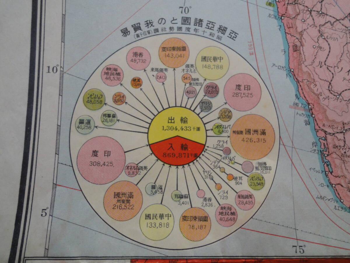 古地図】昭和12年 最新大亜細亜地図 中国 満州 支那 中華民国 古地図】昭和12年 最新大亜細亜地図 中国 満州 支那 中華民国