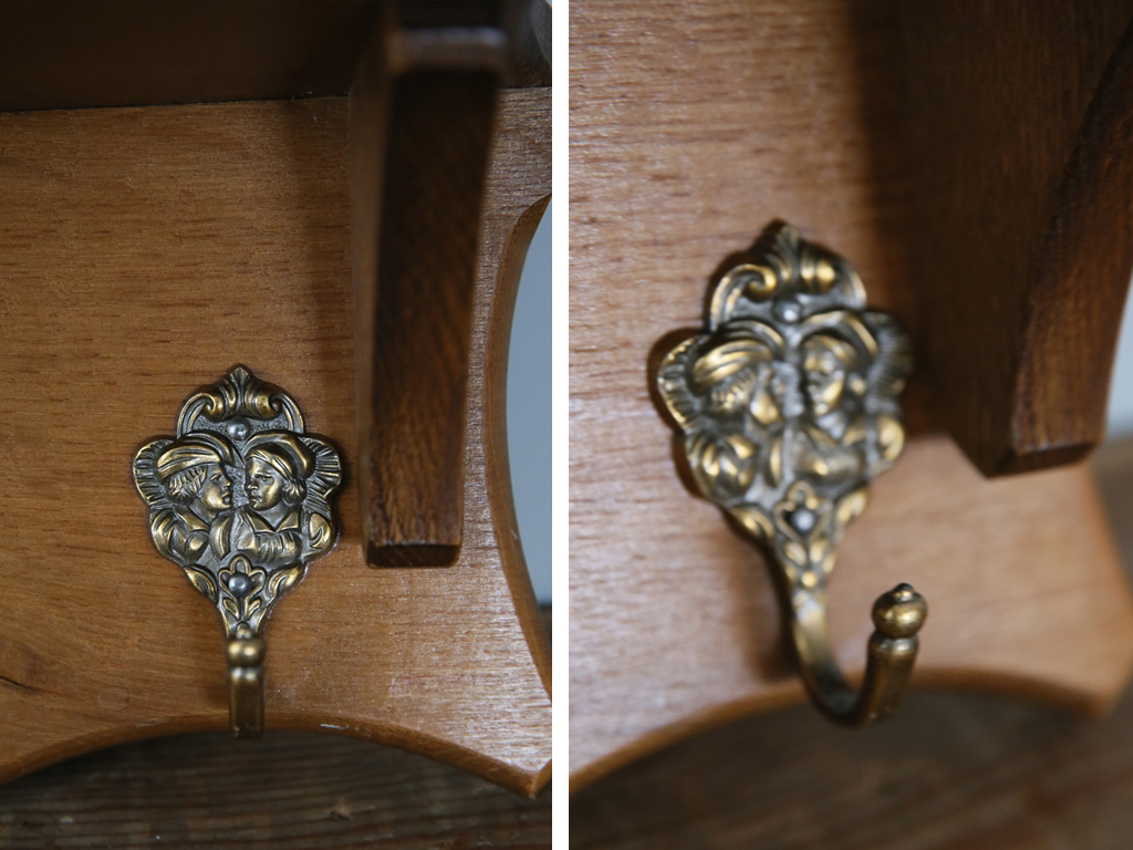  Франция античный * старый дерево настенный крюк b/ орнамент подставка / модный полка / магазин инвентарь / дисплей / French Vintage / Vintage мебель 