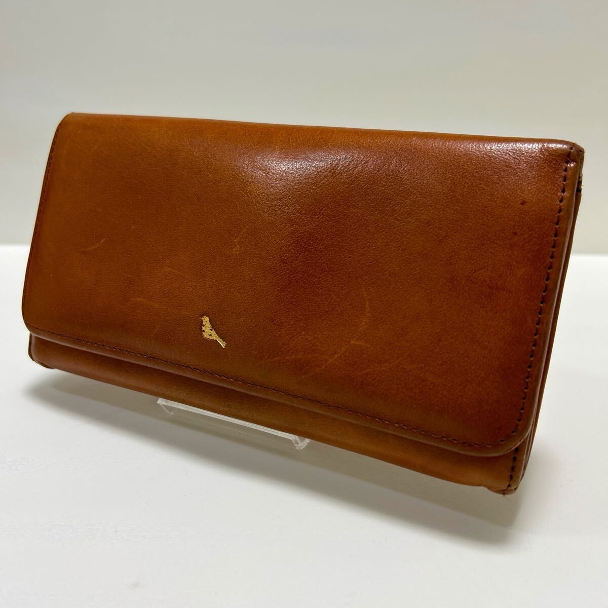 ◆SOT ソット　PISTIE　フラップ式 長財布◆　ピケット レザー　本革　大容量　かぶせ　小銭入れ有　ブラウン 【USED】1209
