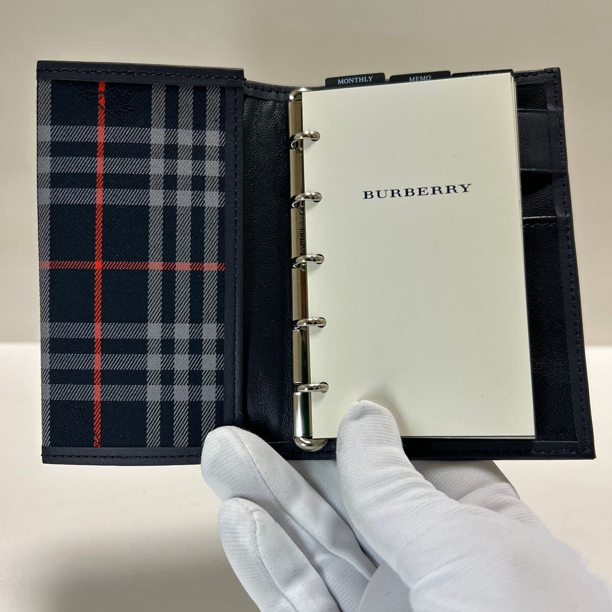 ☆美品☆ ◆BURBERRY バーバリー　システム手帳 ◆　コンパクト?。笛āˉ辚榨％敫钉ˉ违啸隶Д氓ˉ庭ぅ萤` 【送料無料】1219-L1
