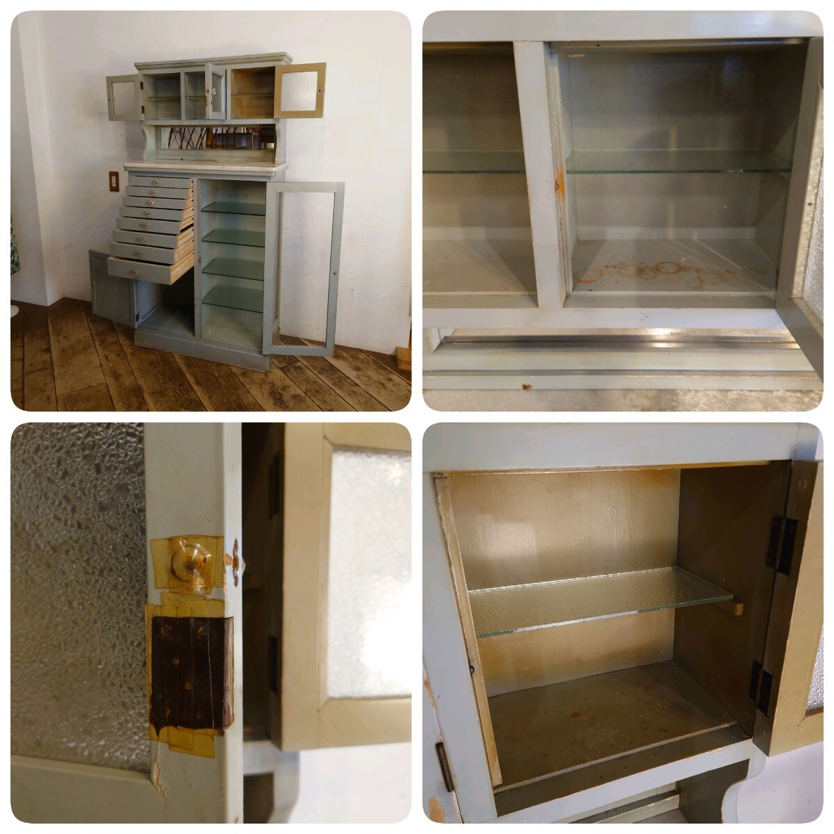 ビンテージ デンタルケビント キャビネット W83cm KE-017 ビンテージ デンタルケビント キャビネット W83cm KE-017