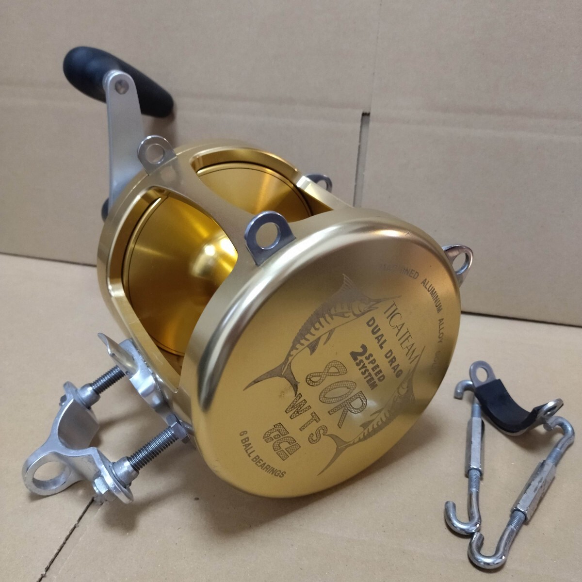 ■ 中古美品 TICA TEAM 80R WTS DUAL DRAG 2SPEED 2スピード切替OK トローリング (検索 ティアグラ タリカ ペン セネター TIAGRA TALICA )