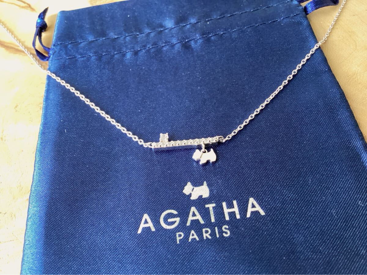 【AGATHA】アガタ　925シルバー　一粒ビジュー　スコティッシュテリア　犬　ネックレス