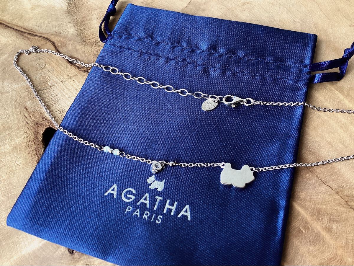 【AGATHA】アガタ　925シルバー　蝶貝　シェル　スコティッシュテリア　犬　ネックレス