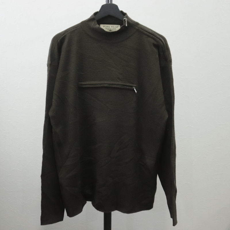 i787 2000年代製 WORKWEAR ウールニットセーター■00s 表記Lサイズ アメカジ ストリート アンティーク 無地 古着卸 激安 90s 80s 70s