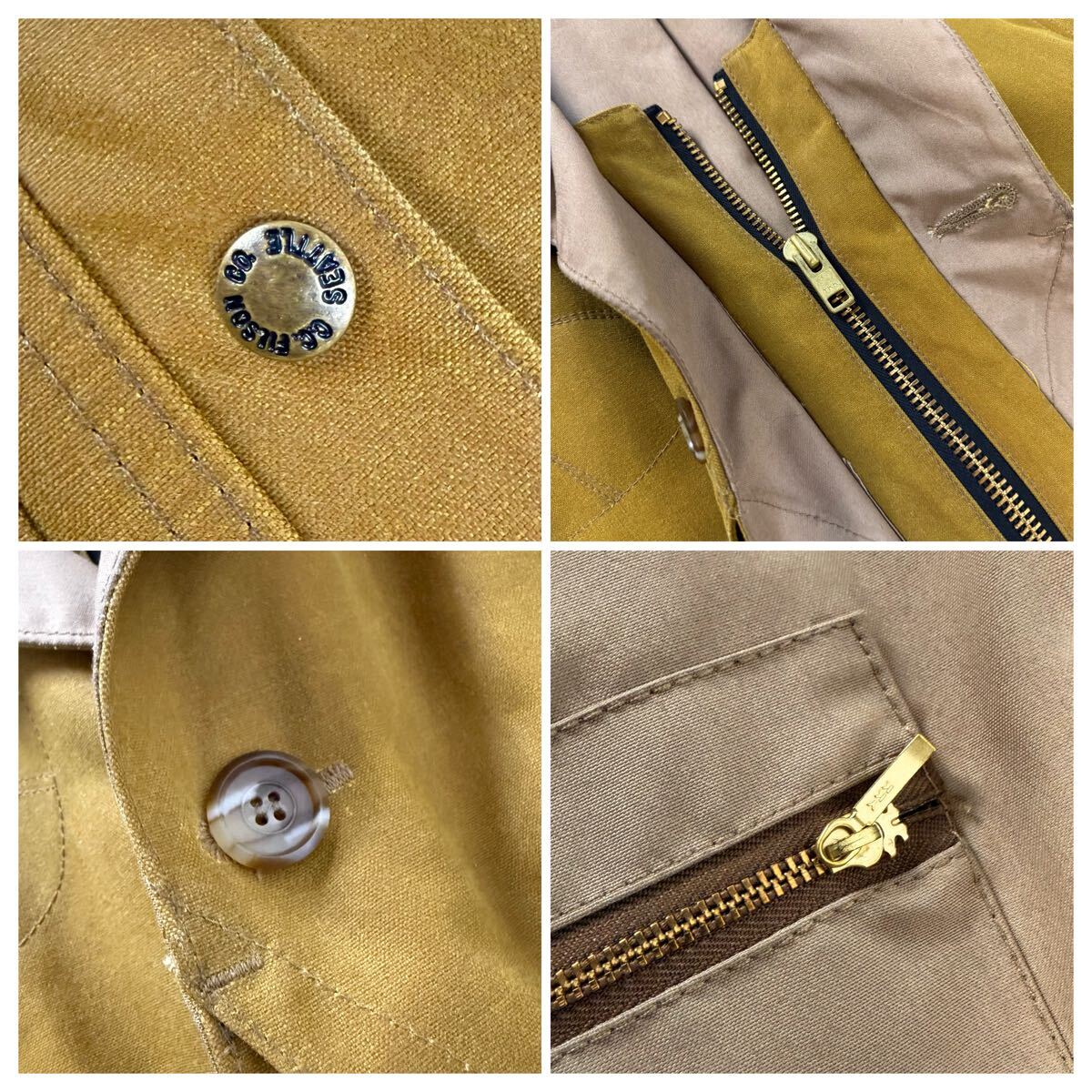 美品】FILSON フィルソン オイルド コットン ウール襟 美品】FILSON フィルソン オイルド コットン ウール襟
