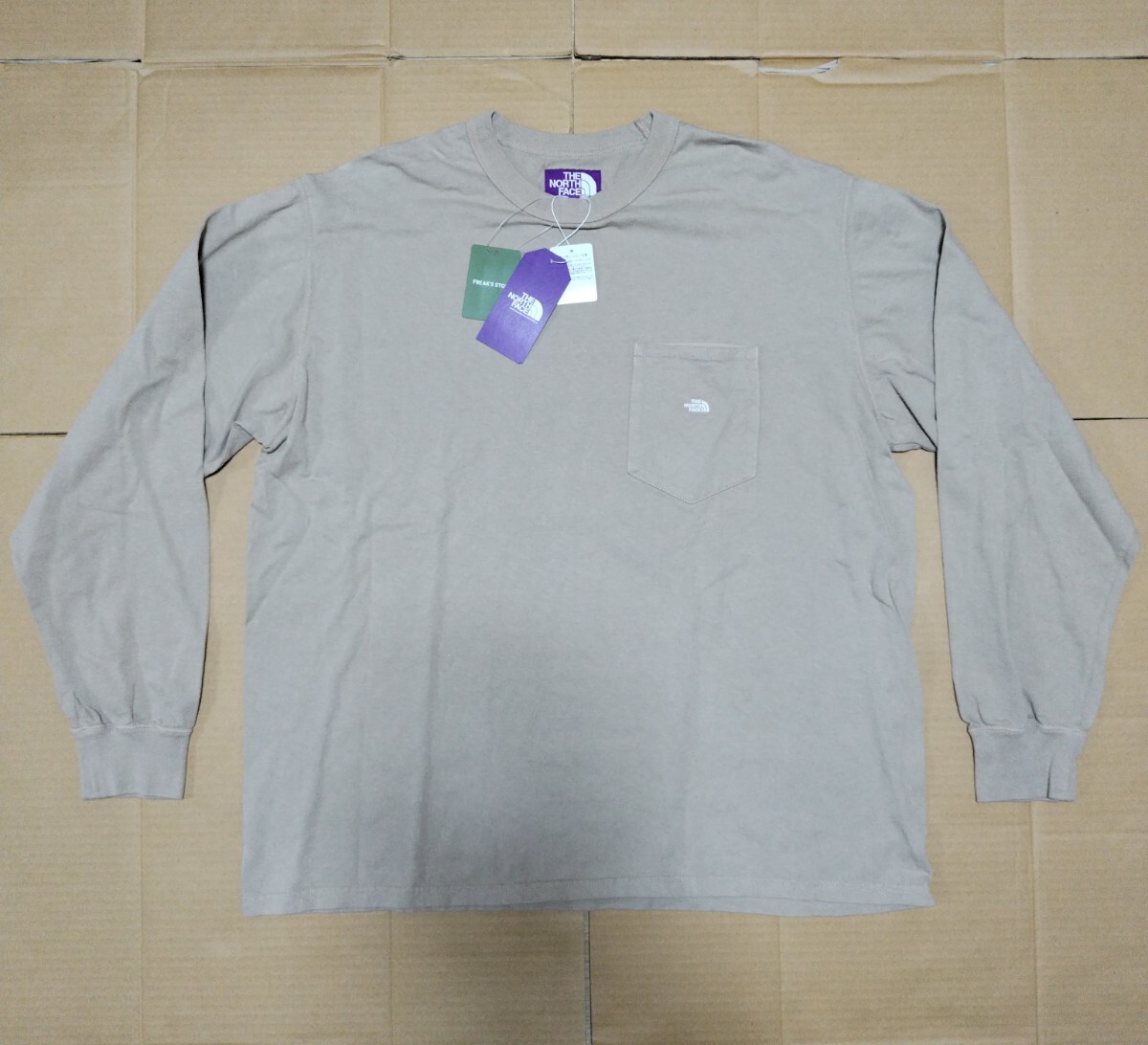 2024FW THE NORTH FACE PURPLE LABEL 7oz Long Sleeve Pocket Tee ベージュ XL 長袖ロングスリーブ ロンT ノースフェイス パープルレーベル