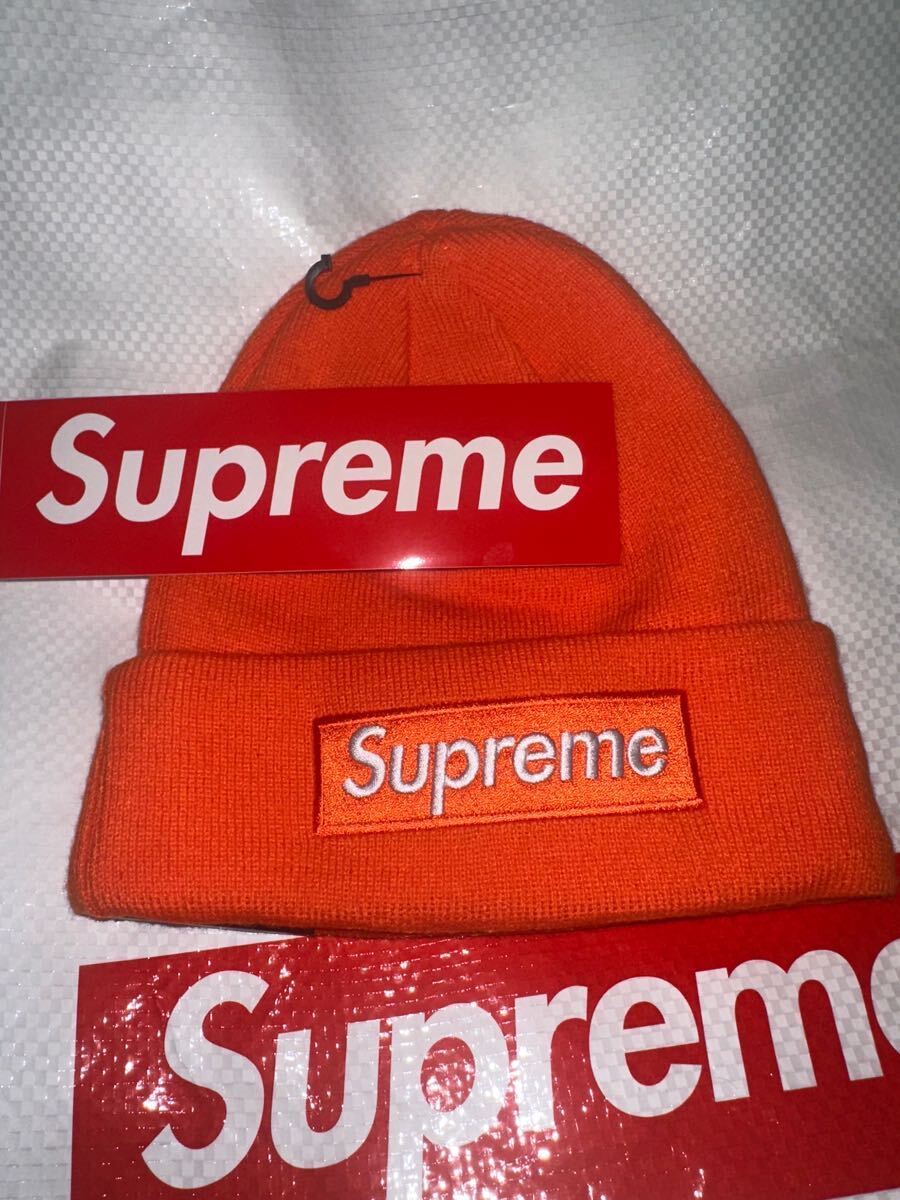 新品】24FW Supreme New Era Box Logo Beanie Orange 新品】24FW Supreme New Era Box Logo Beanie Orange