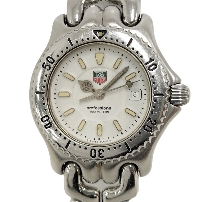 TAGHEUER セル デイト プロフェッショナル 200 レディース 腕時計 クオーツ SS ホワイト文字盤 WG1312-2