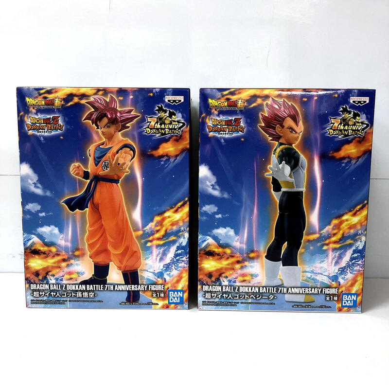 《未開封》DRAGON BALL Z DOKKAN BATTLE 7TH ANNIVERSARY FIGURE 超サイヤ人ゴッド 孫悟空 ＆ ベジータ《フィギュア・山城店》◆O5053