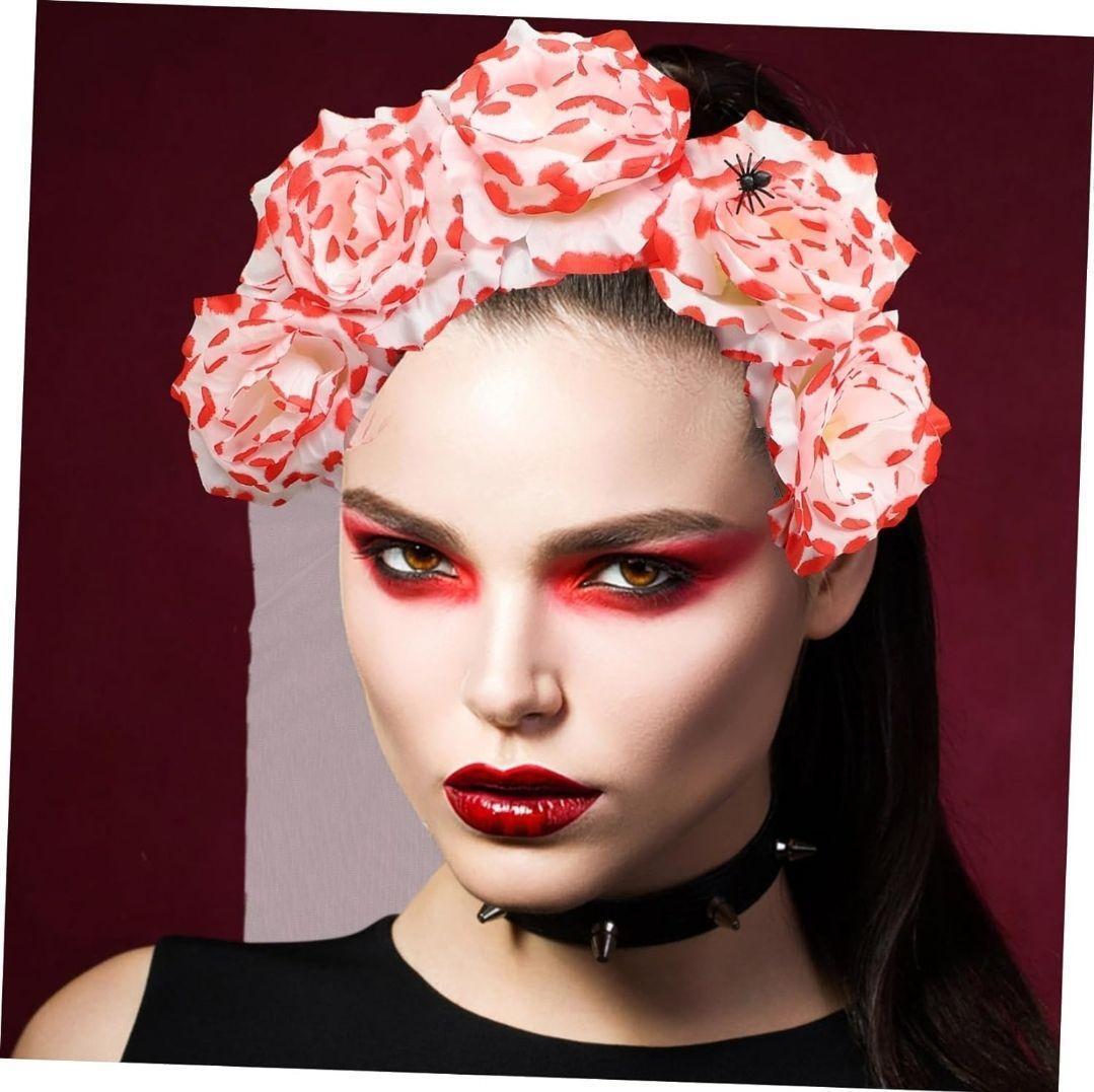ハロウィン 花冠 ゴシックベールヘッドバンド メキシコ 花の冠 仮装 パーティ
