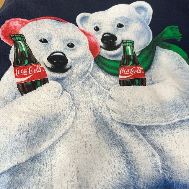 USA古着 90s USA製 Coca-Cola 白クマ大判プリントスウェット M USA古着 90s USA製 Coca-Cola 白クマ大判プリントスウェット M