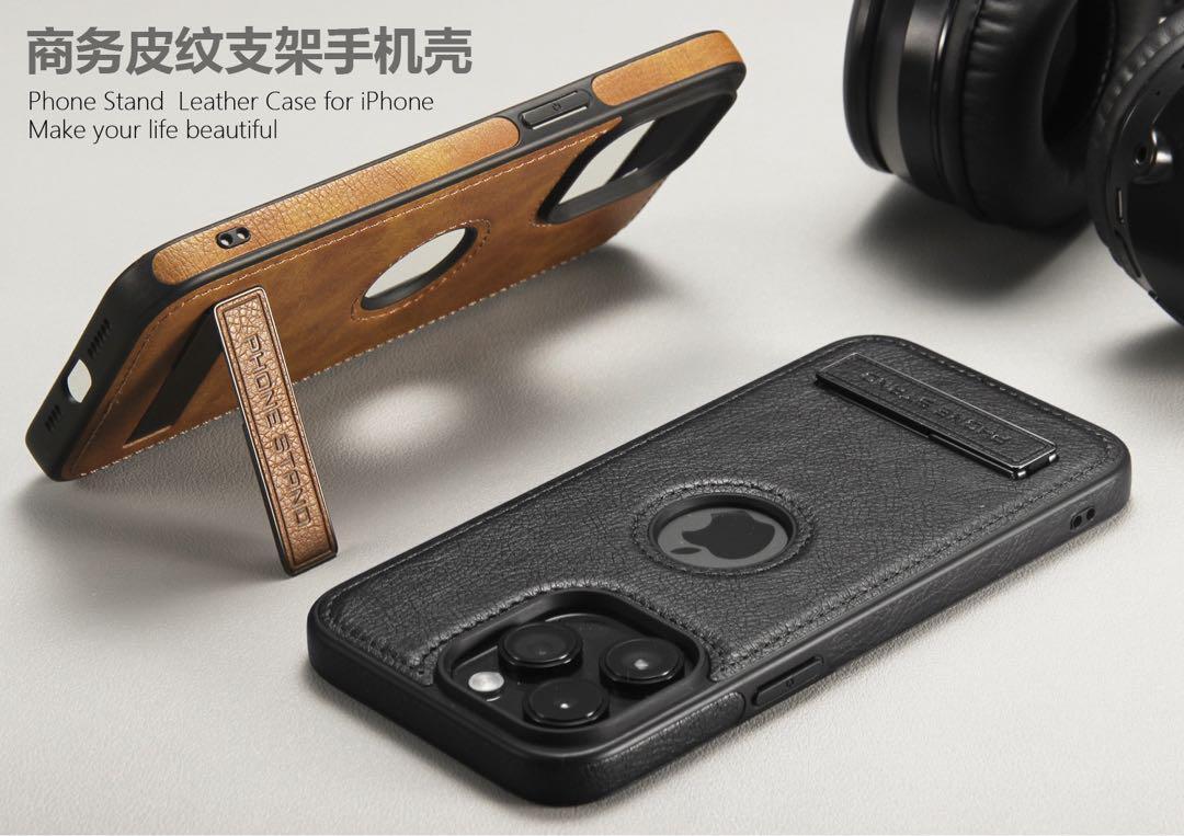 新入荷　iPhone16Plusケース　お洒落　黒色　スタンド式　高級レザー　高級感　 耐衝撃 アイホン16プラスカバー　ブラック　シンプ_画像3