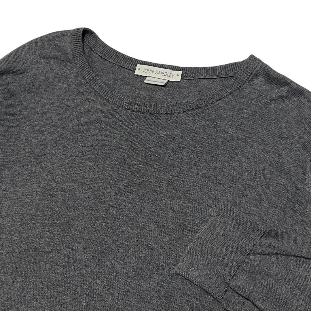 JOHN SMEDLEY ジョンスメドレー クルーネック ハイゲージ ニット セーター S グレー
