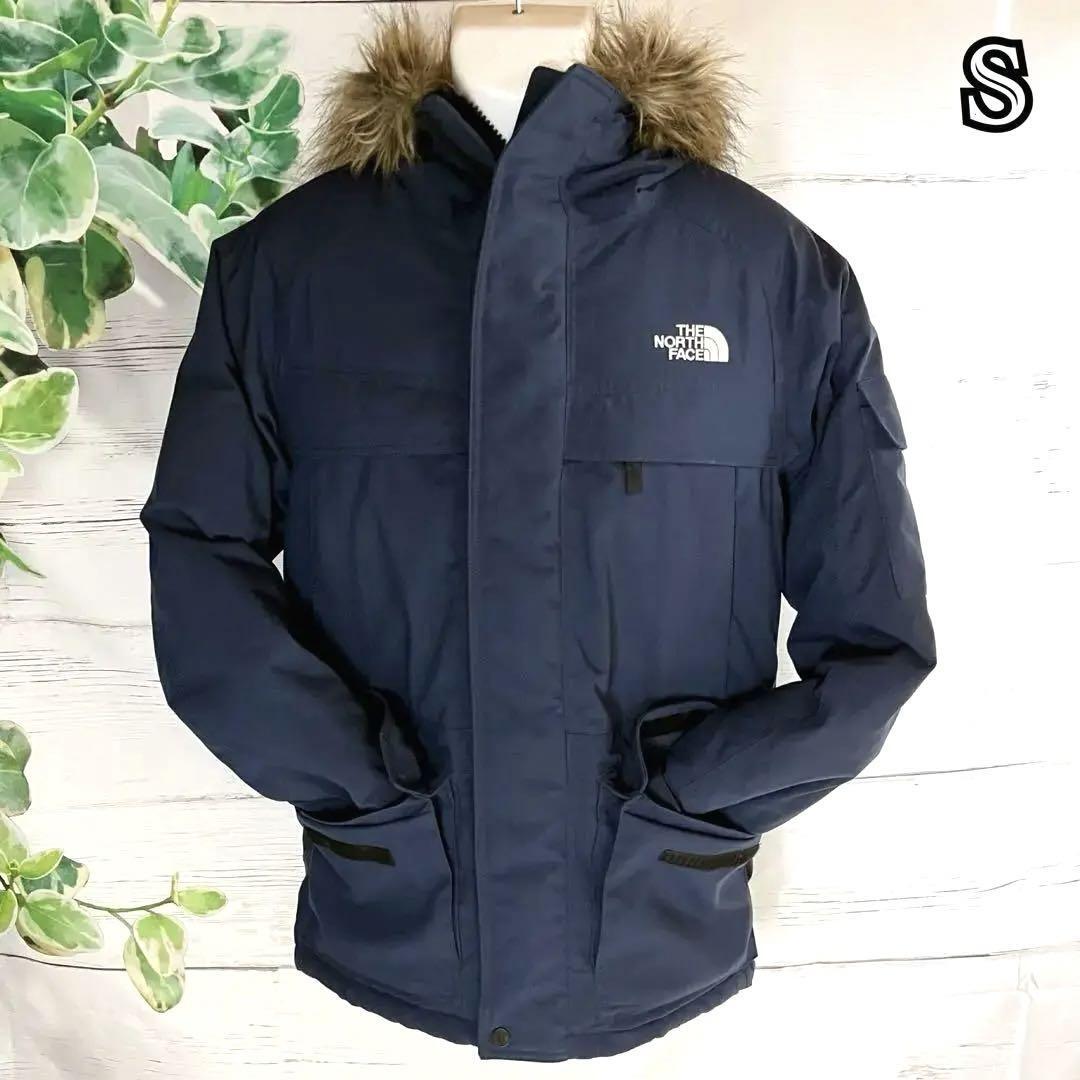 【美品】 THE NORTH FACE ノースフェイス マクマードパーカー S ダウンジャケット M相当 ネイビー ND91520 肉厚 ファー取り外し可能 2WAY