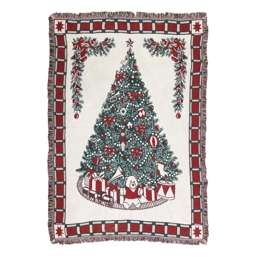 vintageラグ カーペット USA製 クリスマスツリー プレゼント 671