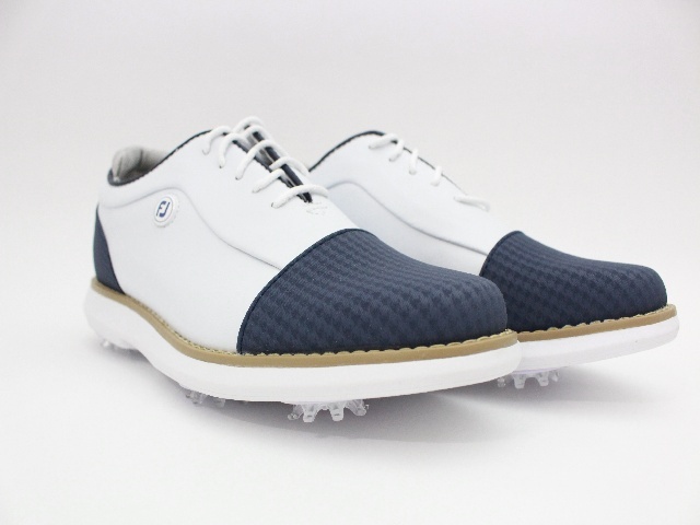 新品 フットジョイ 日本未発売USモデル スパイク トラディションズ レディース Traditions Cap Toe 97911 WH/NV 5.5M（22.5cm）　3713