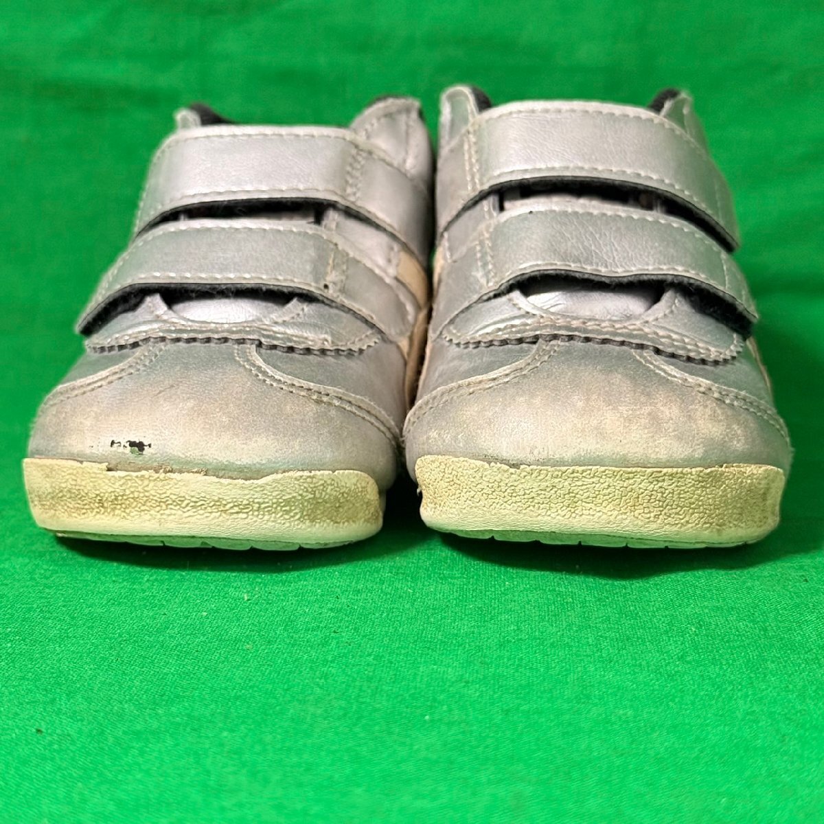 オニツカタイガー Onitsuka Tiger ベビー スニーカー 1184A001 シルバー マジックテープ 14.5センチ_画像4