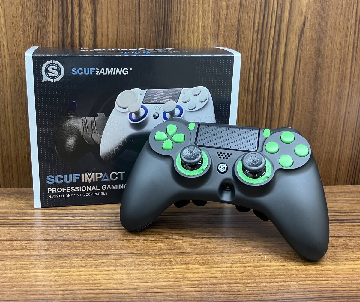 【ジャンク】 SCUF IMPACT スカフ インパクト GAMING PS4&PC ゲーミングコントローラー ブラック グリーン