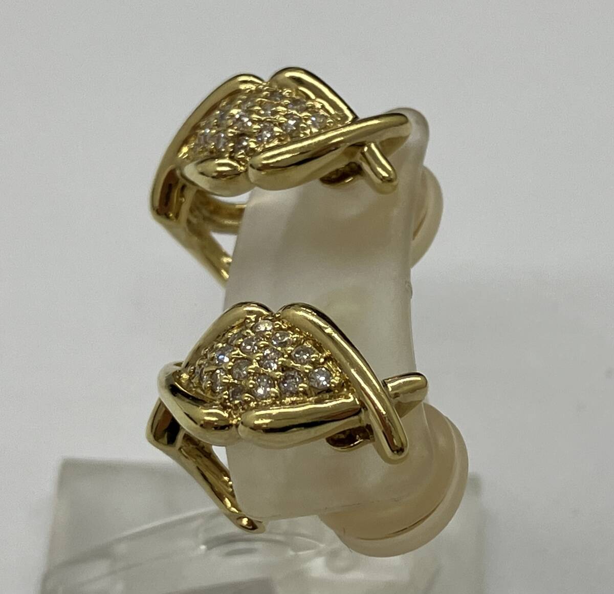 K18 ダイヤモンド0.13ct×2 5.3g ゴールドピアス 18金 K18 ダイヤモンド0.13ct×2 5.3g ゴールドピアス 18金