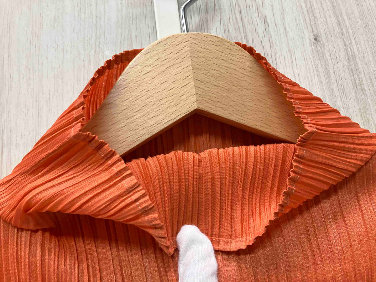 PLEATS PLEASE プリーツプリーズ 長(zhǎng)袖シャツ PP74-JK604 サイズ3 オレンジ イッセイミヤケ レディース 春秋