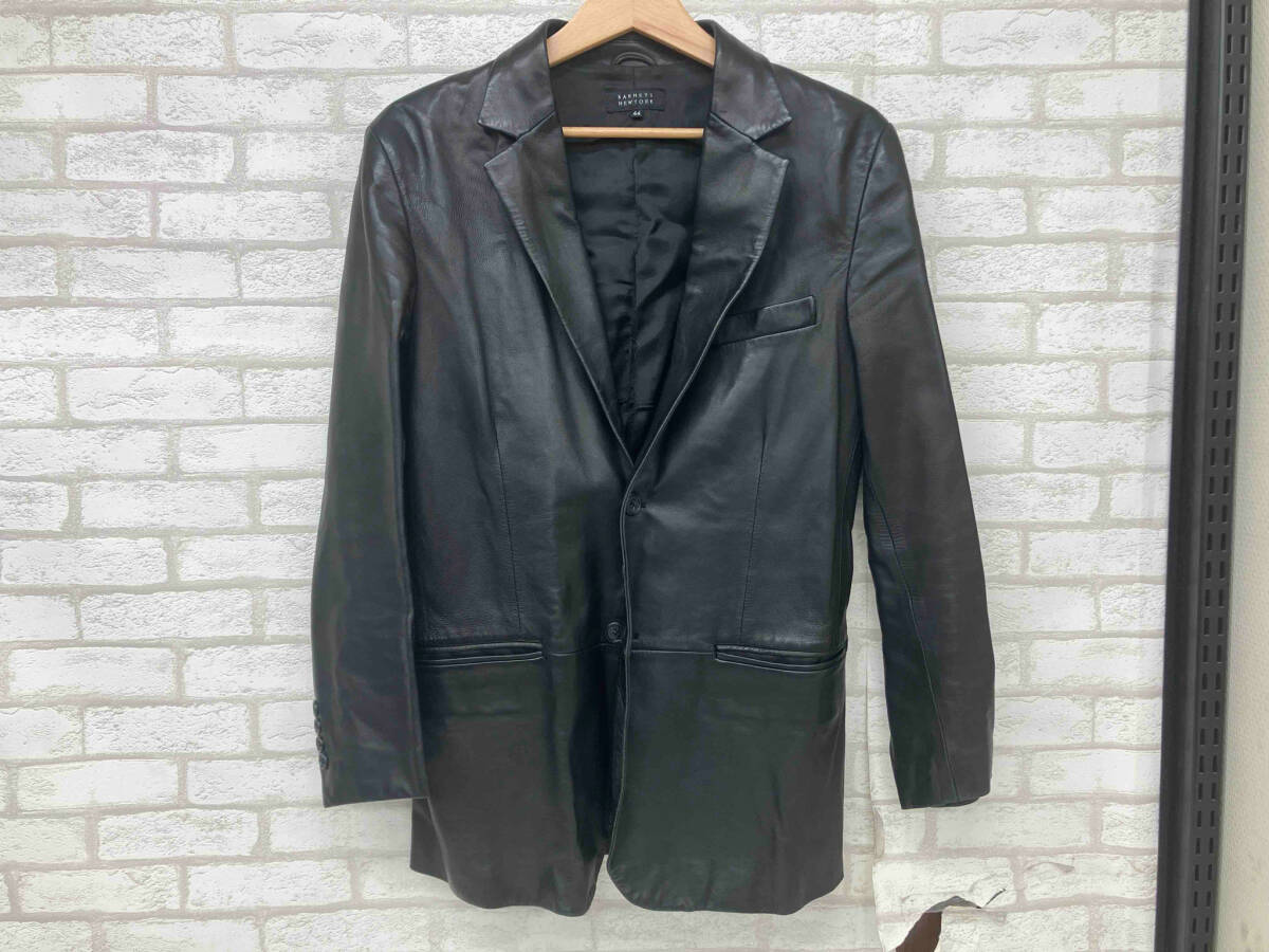 BARNEYS NEWYORK バーニーズニューヨーク レザージャケット テーラードジャケット 革 ブラック メンズ 44