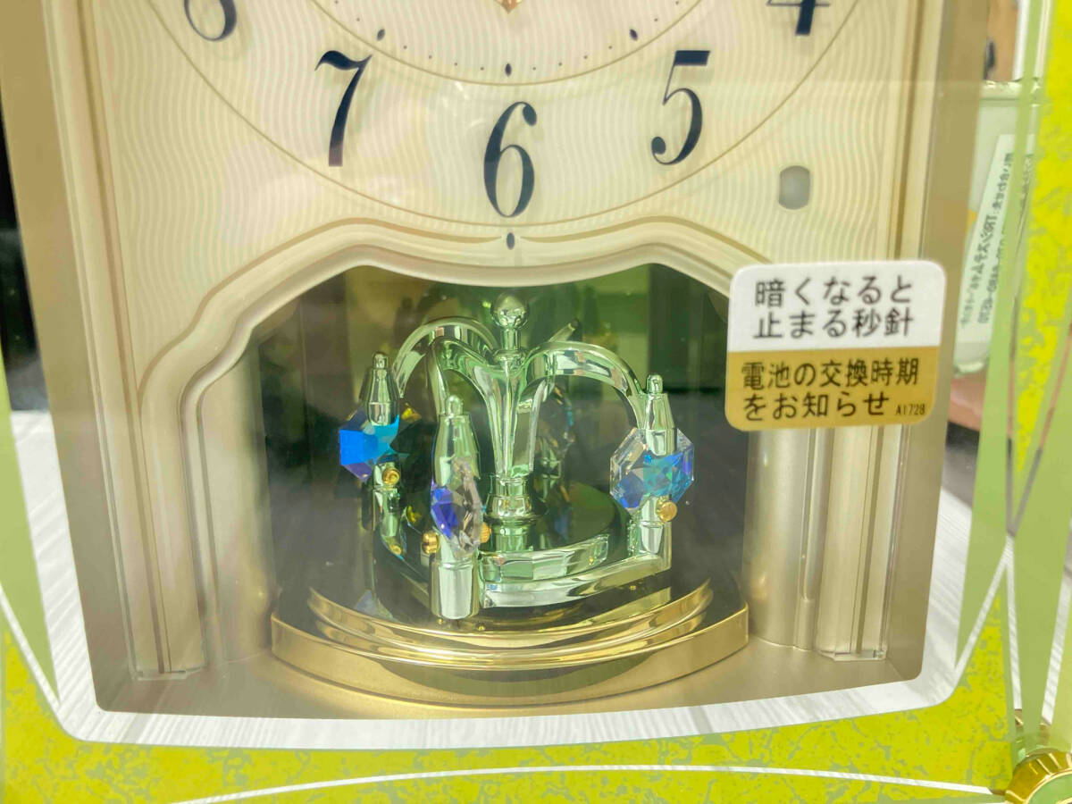 SEIKO セイコー EMBLEM HW549M 電波置時計 グリーン オニキス 動作品 SEIKO セイコー EMBLEM HW549M 電波置時計 グリーン オニキス 動作品