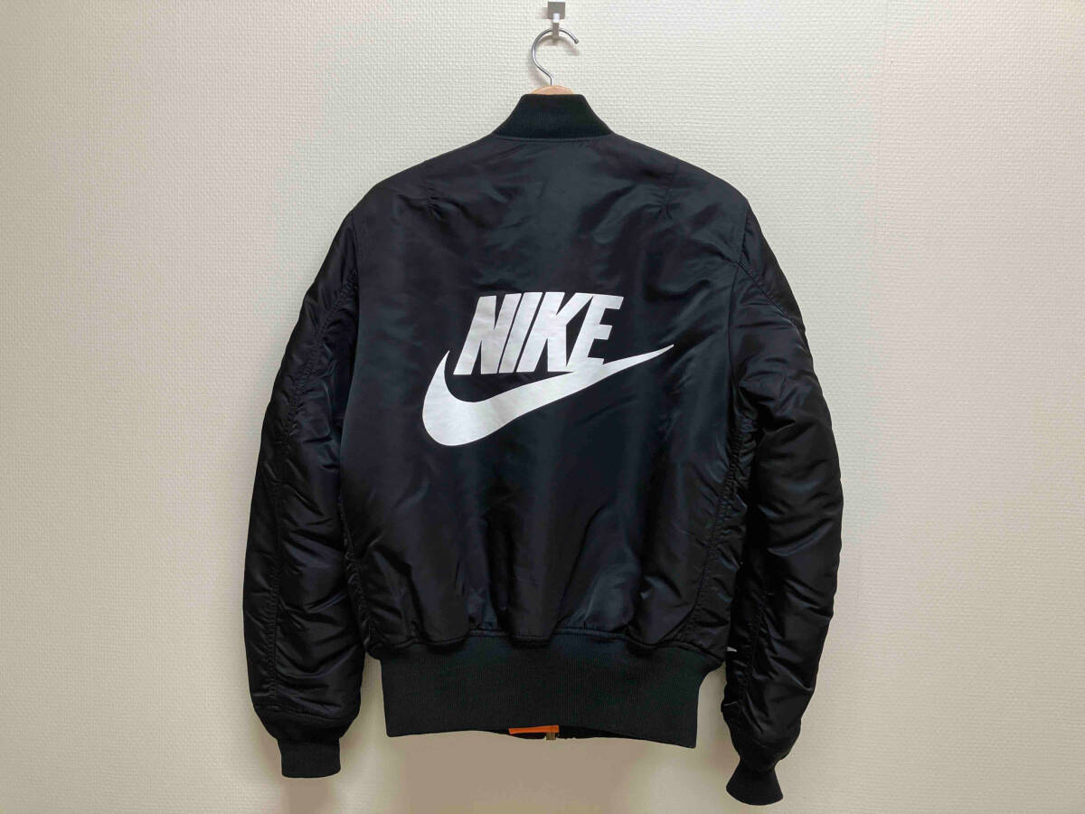 冬 NIKE ALPHA ナイキ アルファ MA1 フライトジャケット ボンバージャケット ミリタリー リバーシブル ブラック サイズS