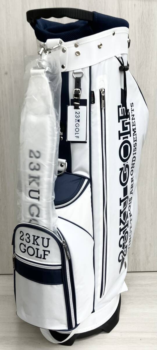 売れ筋がひ贈り物! 01【未使用品】23区GOLF 軽量スタンド式キャディバッグ 参考価格46200円 ホワイト 5分割 3.0kg 9型 サイズF CM-0851 BO1P その他
