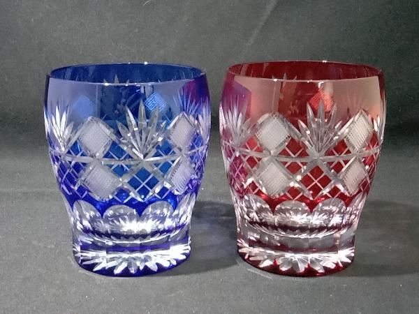 y*i様 【新品・未使用】切子格子 KOSHI ペアグラス(赤・青) Yahoo!オークション - 江戸切子 切子グラス ペア 青 赤