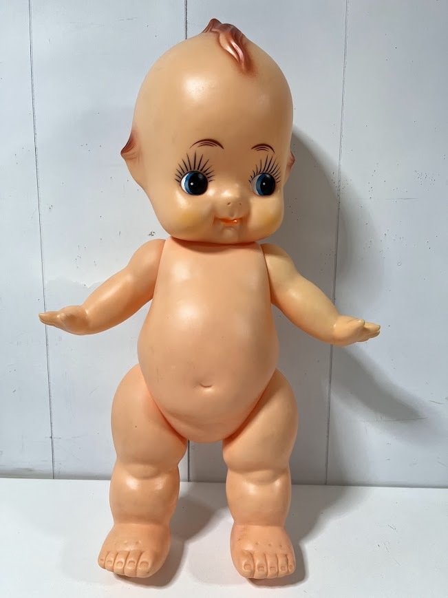 ☆キューピー人形☆ 特大 約58㎝ ソフビ 緑羽根 昭和レトロ ☆キューピー人形☆ 特大 約58㎝ ソフビ 緑羽根 昭和レトロ