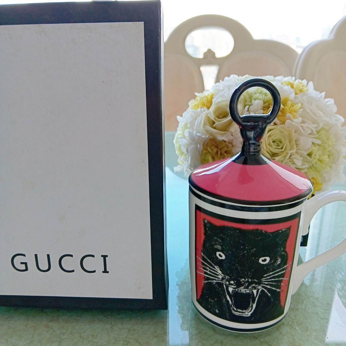 グッチ gucci リチャードジノリコラボ 蓋付 マグカップ コーヒー グッチ gucci リチャードジノリコラボ 蓋付 マグカップ コーヒー