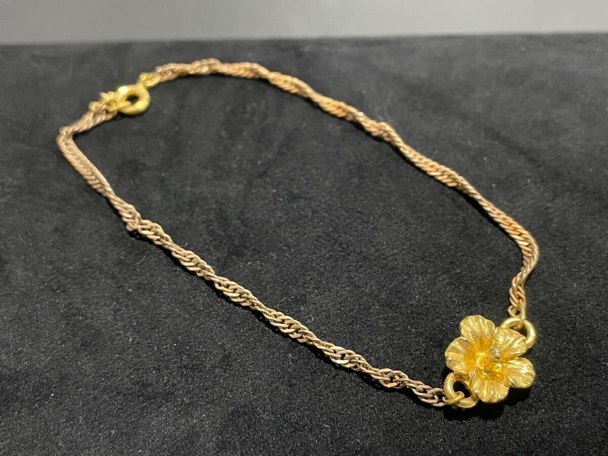  bracele gold chain hibiscus HAWAII flower design BR-A42