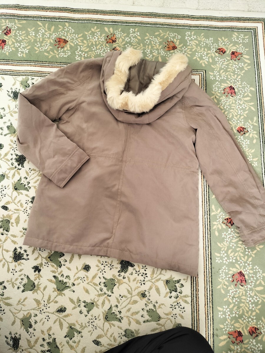 メゾピアノ ベージュのコート150M フードジャケット_画像6