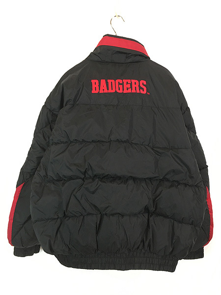古著 90s Wisconsin Badgers バジャーズ カレッジ アメフト 2way ダウン ジャケット XL 古著