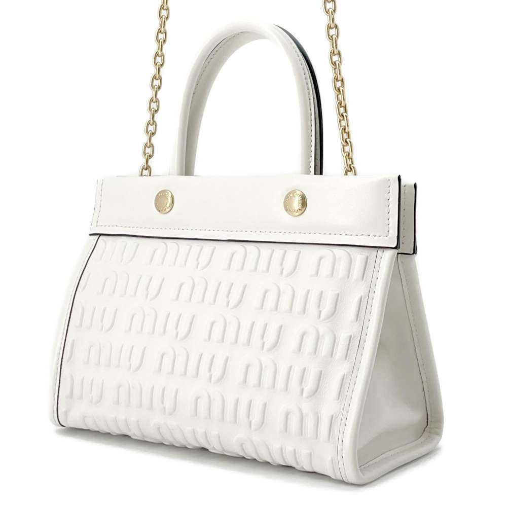ミュウミュウ ハンドバッグ エンボスロゴ レザー 5BA243 Miu Miu ミュウミュウ ハンドバッグ エンボスロゴ レザー 5BA243 Miu Miu