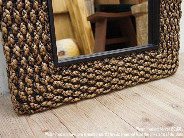  water hyacinth ornament mirror 80cm ×60cm mirror Asian furniture Bali resort hotel furniture 