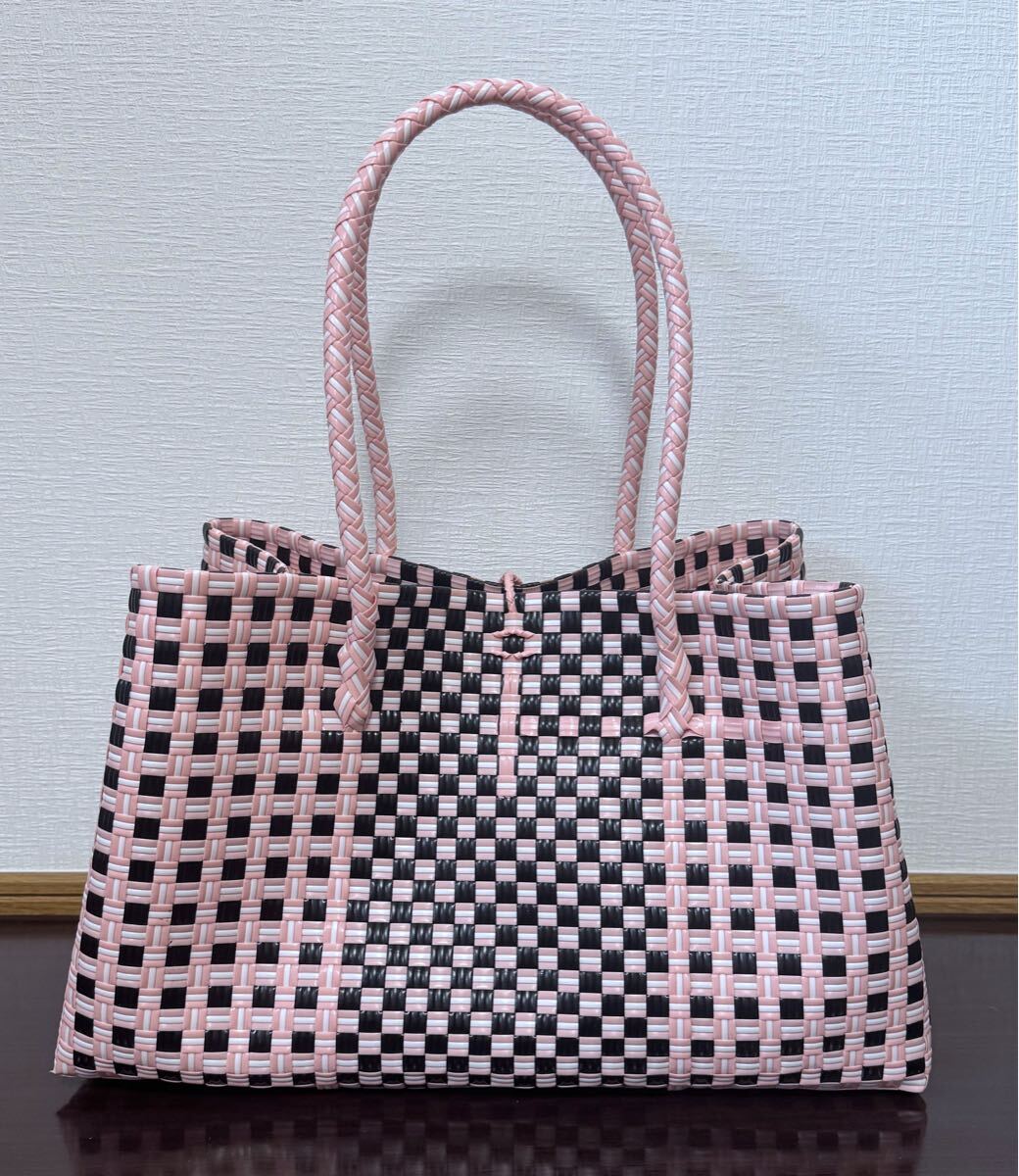  pra basket me LUKA do tote bag high capacity hand made maru she basket bag XL size pasa-ru baby pink black 