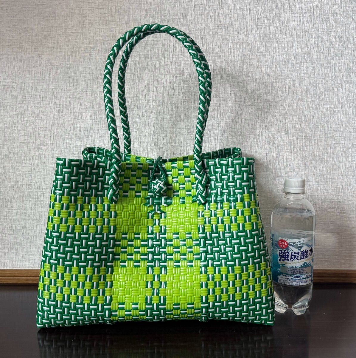 プラカゴ メルカド かごバッグ トートバッグ ハンドメイド パサール 軽量 Lサイズ グリーン マルシェ