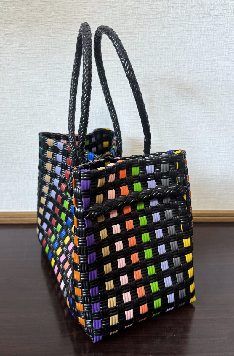 プラカゴ メルカド ハンドメイド トートバッグ かごバッグ MSサイズ レインボー