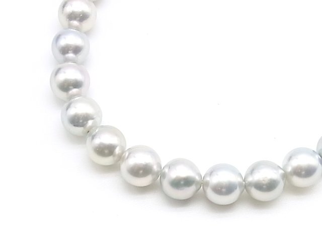 g20268 pearl 7.5-8.0mm necklace USED beautiful goods SV metal fittings 43cm