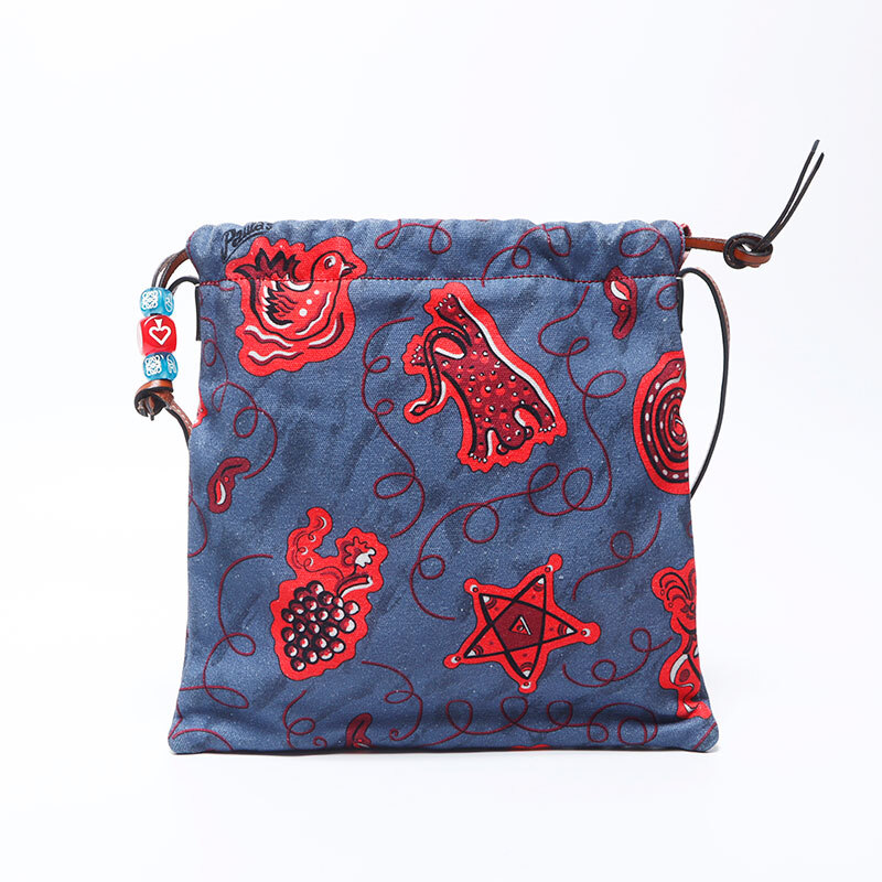 ロエベ LOEWE ショルダーバッグ パウラズ イビサ キャンバス レザー アナグラム ブルー ピンク