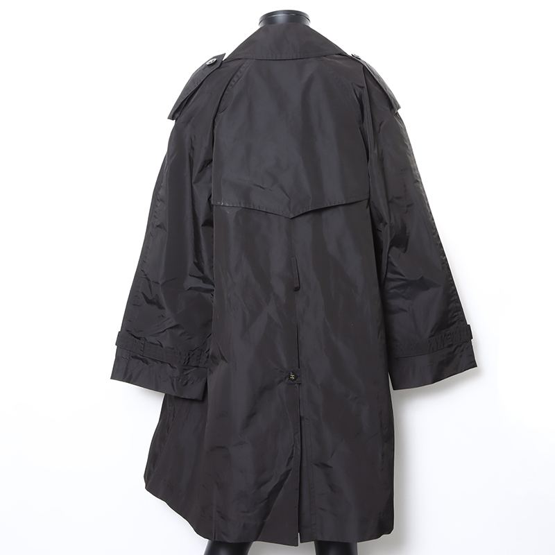 シャネル CHANEL トレンチコート ダブルブレスト ココマークボタン ナイロン ブラック