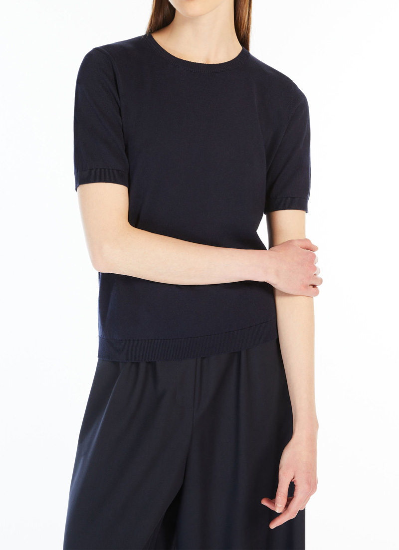 新品50%OFF　マックスマーラ　Max Mara　シルクコットン ニット　ネイビー　XSサイズ　【送料無料】