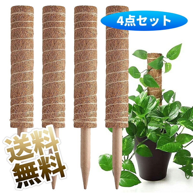 約40cm 園芸支柱 ココスティック 植物支柱 観葉支柱 モンステラ支柱 ココナッツパームスティック ココナッツ支柱